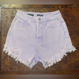 Highest Rise Purple Denim Shorts